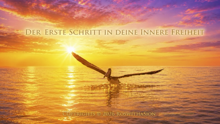 Pelikan bei goldenem Sonnenaufgang am Wasser